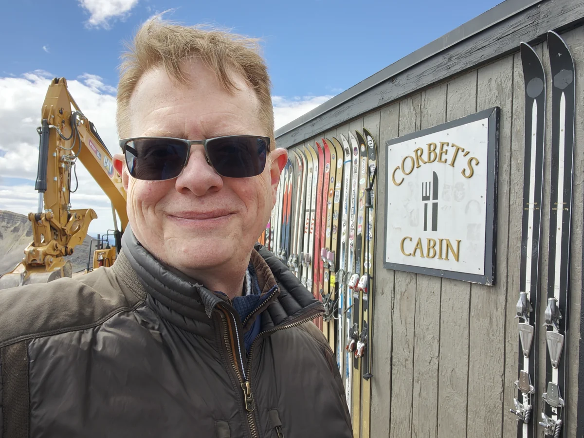 Mark outside Corbet’s Cabin